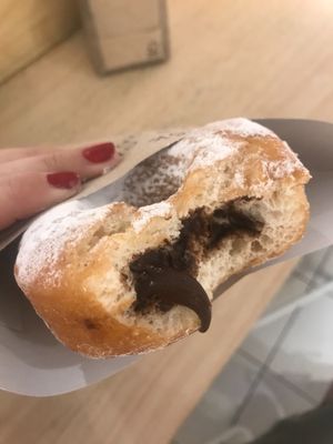 vegan nutella filled donut! at Chök in Barcelona