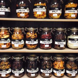 Dry fruit at Farma in Zagreb