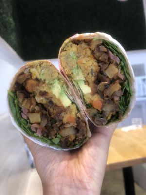 Breakfast burrito at Vibe Organic Kitchen & Juice in Newport Beach