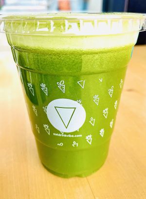 Daily green juice  at Vibe Organic Kitchen & Juice in Newport Beach