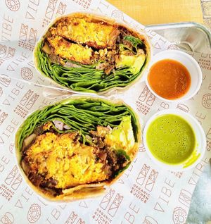Breakfast burrito   at Vibe Organic Kitchen & Juice in Newport Beach