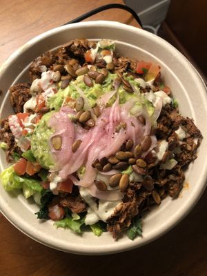 Fiesta bowl at Vibe Organic Kitchen & Juice in Newport Beach