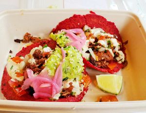 Tacos with tortilla instead of jicama are the bomb as well !! at Vibe Organic Kitchen & Juice in Newport Beach