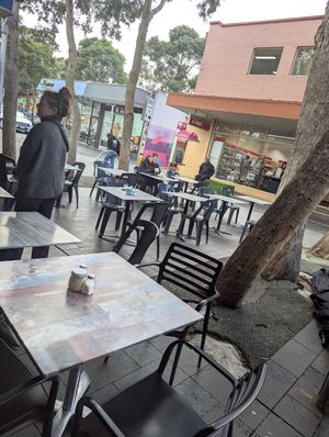 Outdoor seating at Half Moon Cafe in Coburg
