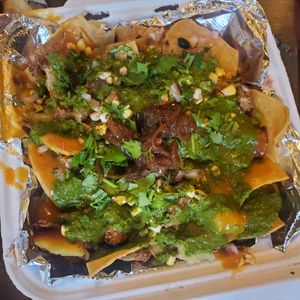 Vegan nachos with housemade vegan cheese at Righteous Cuisine in Grand Haven