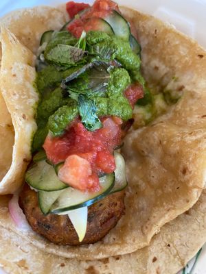 Vegan Falafel Taco at Righteous Cuisine in Grand Haven