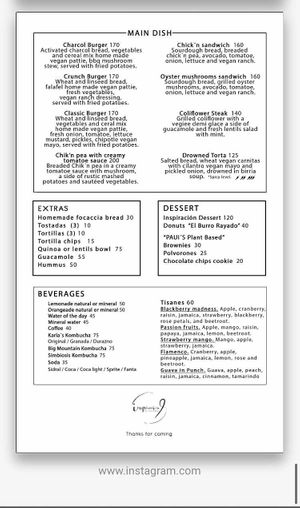 English menu continued at Inspiracion 9 in Tijuana