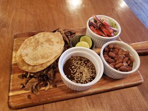 Mushroom plate with a side of Mole at Inspiracion 9 in Tijuana