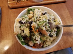 House salad for one with Vegan shrimp at Inspiracion 9 in Tijuana