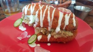 Sope de picadillo (";ground meat";) at Inspiracion 9 in Tijuana