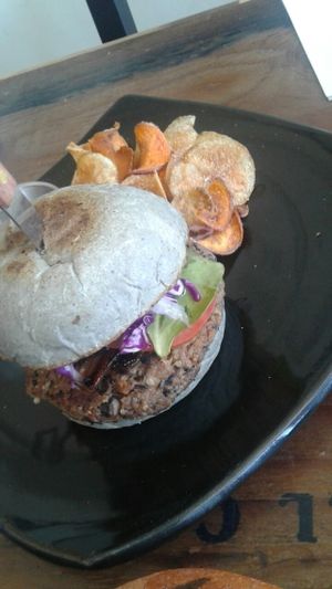 quinoa and Black bean burger  at Inspiracion 9 in Tijuana
