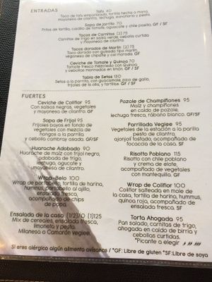 Menú  at Inspiracion 9 in Tijuana