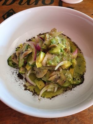 Aguachile de champiñones at Inspiracion 9 in Tijuana