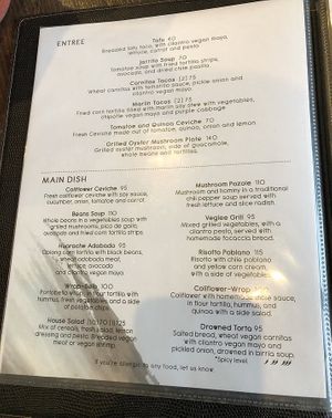 Menu at Inspiracion 9 in Tijuana