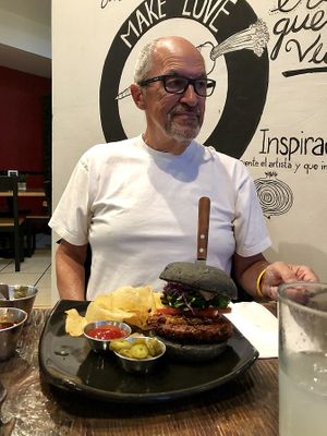 Charcoal burger at Inspiracion 9 in Tijuana