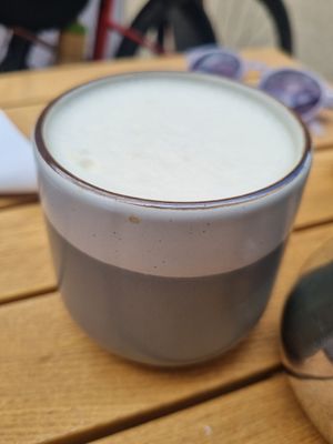 Flat white at The Vegan Way Cafe in Braintree