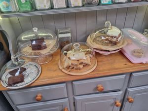 Cake selection at The Vegan Way Cafe in Braintree