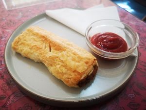 Sausage Roll at The Vegan Way Cafe in Braintree