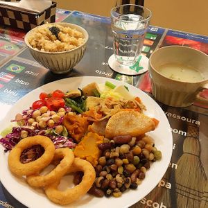 Meal of the day - 900¥ at SOJO Esperanto-Vegana Kafejo in Tokyo