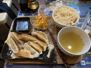 Dumplings were crispy outside and soft inside - hot and perfect!   at SOJO Esperanto-Vegana Kafejo in Tokyo