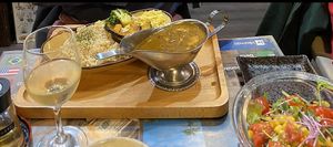 The curry and rice and we ordered a salad which was sensational!   at SOJO Esperanto-Vegana Kafejo in Tokyo