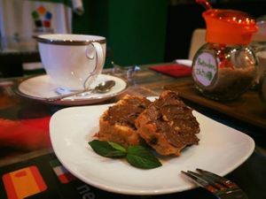 Banana cake at SOJO Esperanto-Vegana Kafejo in Tokyo