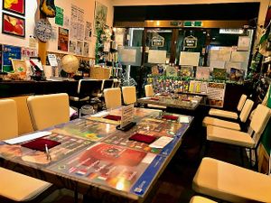 Restaurant interior - elcectic, cozy and comfortable. at SOJO Esperanto-Vegana Kafejo in Tokyo