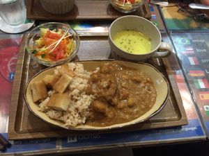 Chickpea curry (it's HUGE!) at SOJO Esperanto-Vegana Kafejo in Tokyo