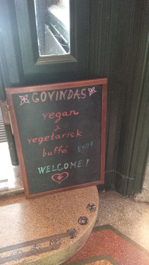 menu at Govindas - Centralbadet in Stockholm