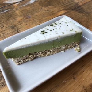 Matcha cheesecake at Natural Bar & Kitchen in Birmingham