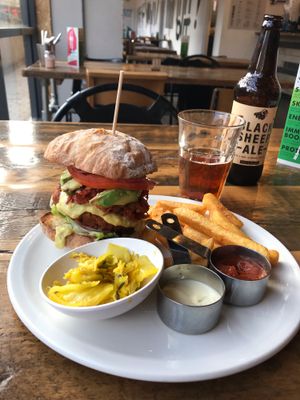 Ultimate vegan burger at Natural Bar & Kitchen in Birmingham