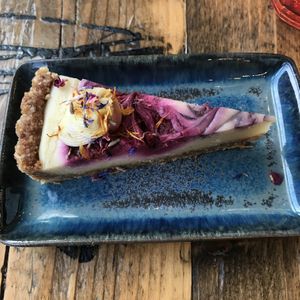 Raw raspberry cheese cake style pudding! Really good! at Natural Bar & Kitchen in Birmingham