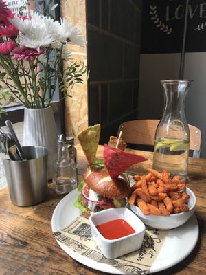 Vegan mexican burger at Natural Bar & Kitchen in Birmingham