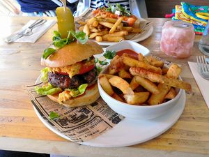Caribbean Burger at Natural Bar & Kitchen in Birmingham
