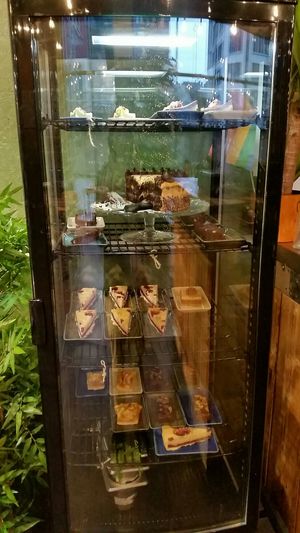 Cake fridge at Natural Bar & Kitchen in Birmingham