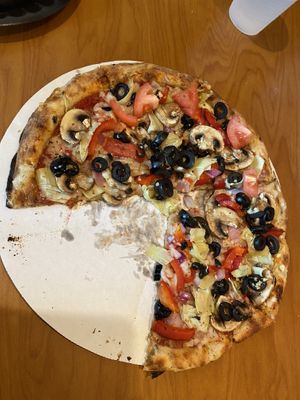 Vegan cheese (Daiya) vegetarian pizza. Yummy!  at BRK Pizza in Naples