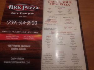 Photo of a custom pizza section shows vegan cheese, vegan sausage, etc. (3/5/20 photo) at BRK Pizza in Naples