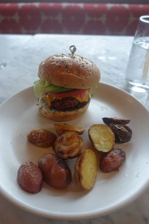 Vegan cheeseburger at True Food Kitchen in Naples