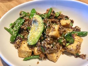Teriyaki quinoa bowl with tofu.  at True Food Kitchen in Naples