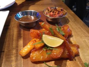 Chilli mogo chips at Manjus in Brighton