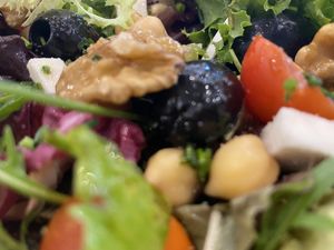 Greek salad  at Khambú Quart in Valencia