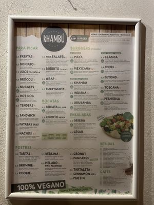 Menu  at Khambú Quart in Valencia
