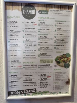 Menú at Khambú Quart in Valencia