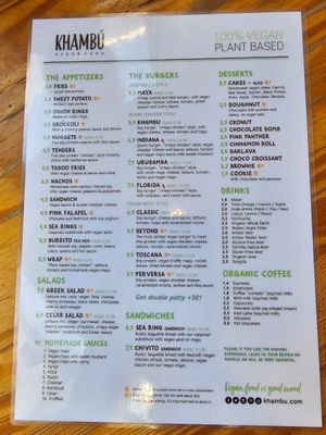 Menu in English!! at Khambú Quart in Valencia