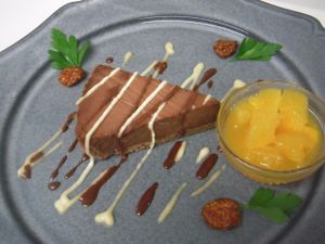 Raw chocolate cake at Tierra Cafe in Toyama