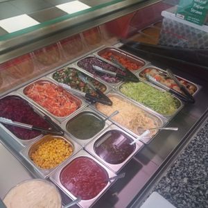 Salad bar at Falafel King in Cheltenham