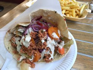 Falafel in pitta at Falafel King in Cheltenham