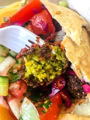 Falafel Inside at Falafel King in Cheltenham