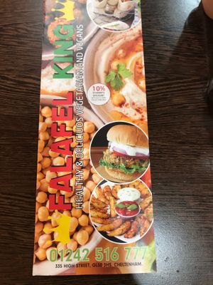 Menu at Falafel King in Cheltenham