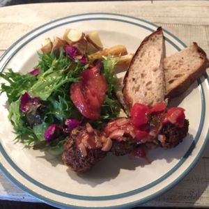 vegan meatballs at Teeda in Himeji